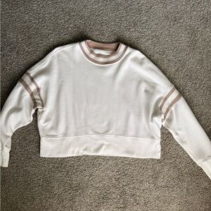 Abercrombie & Fitch Cream and Tan Sweatshirt